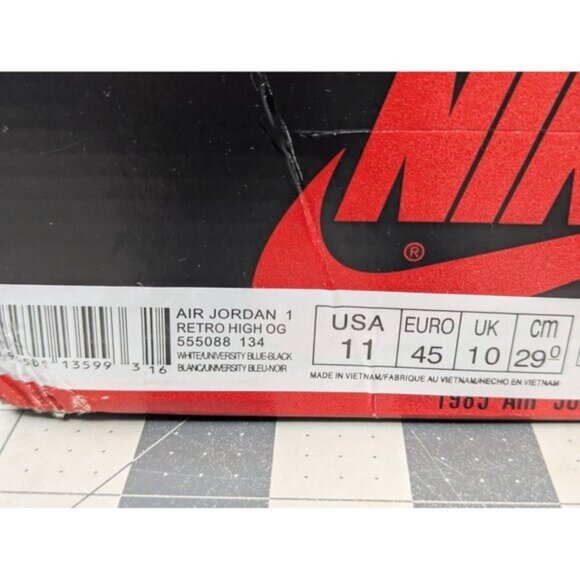 Air Jordan 1 Retro High OG University Blue‎ Black Size 11 Shoes main image 12
